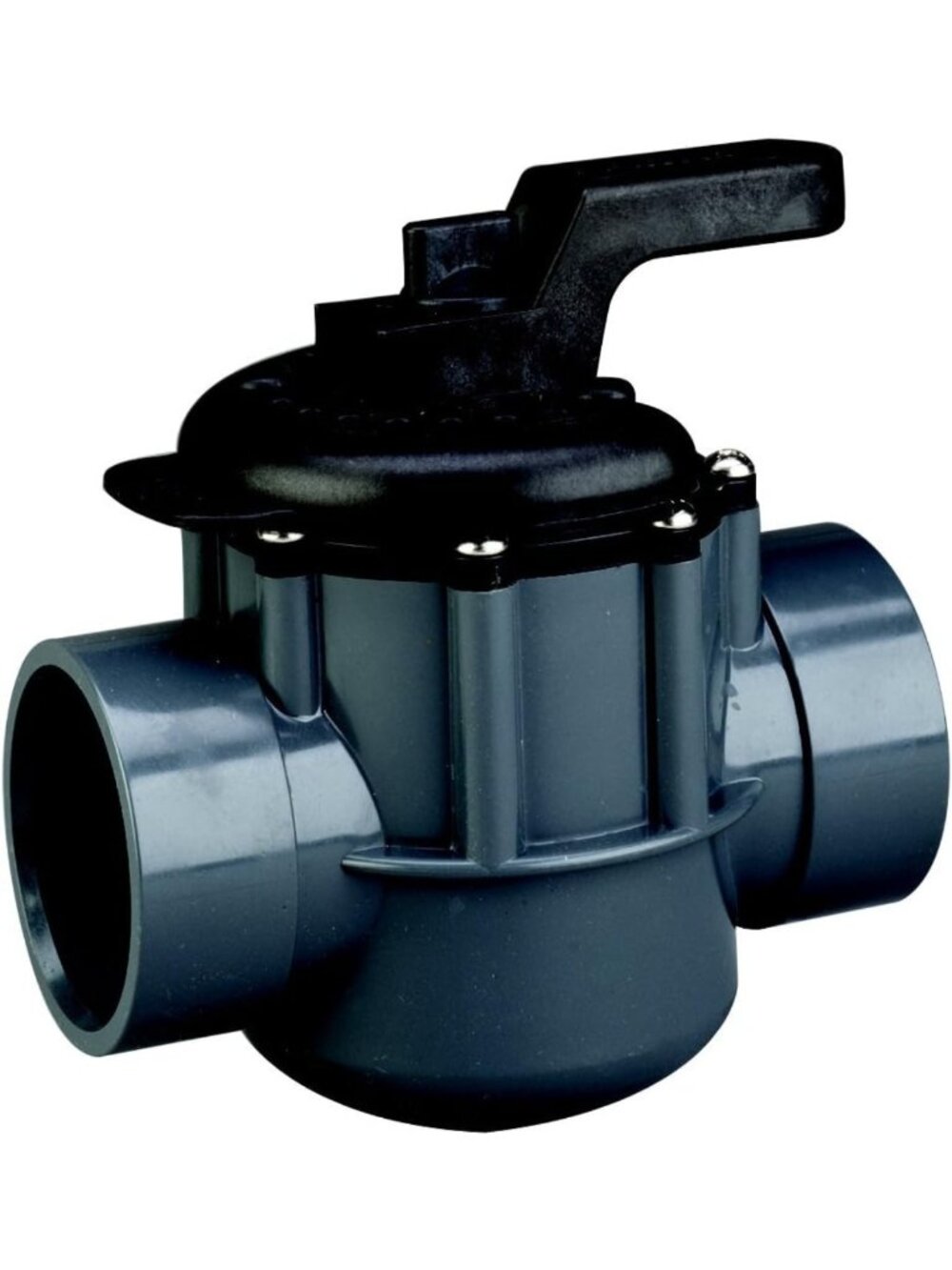 2-Way Diverter Valve 2-Inch PVC, Grey/Black - Durable Pool & Spa Accessory